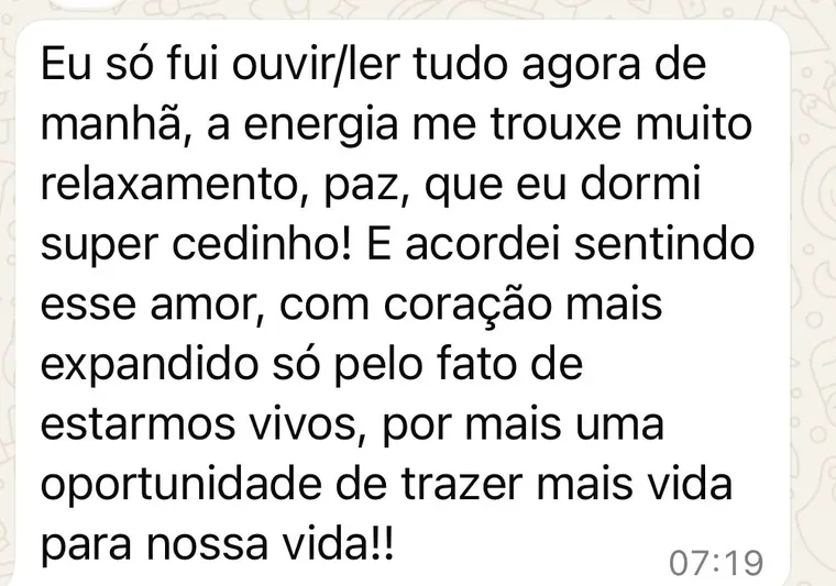 Mensagem de participante depois de um envio energético