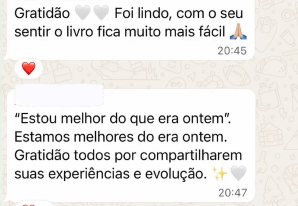 Mensagem de uma participante da Jornada Relembrar