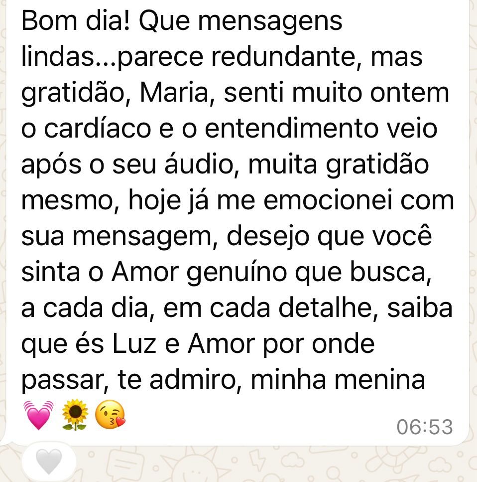 Mensagem de uma participante da Jornada Relembrar