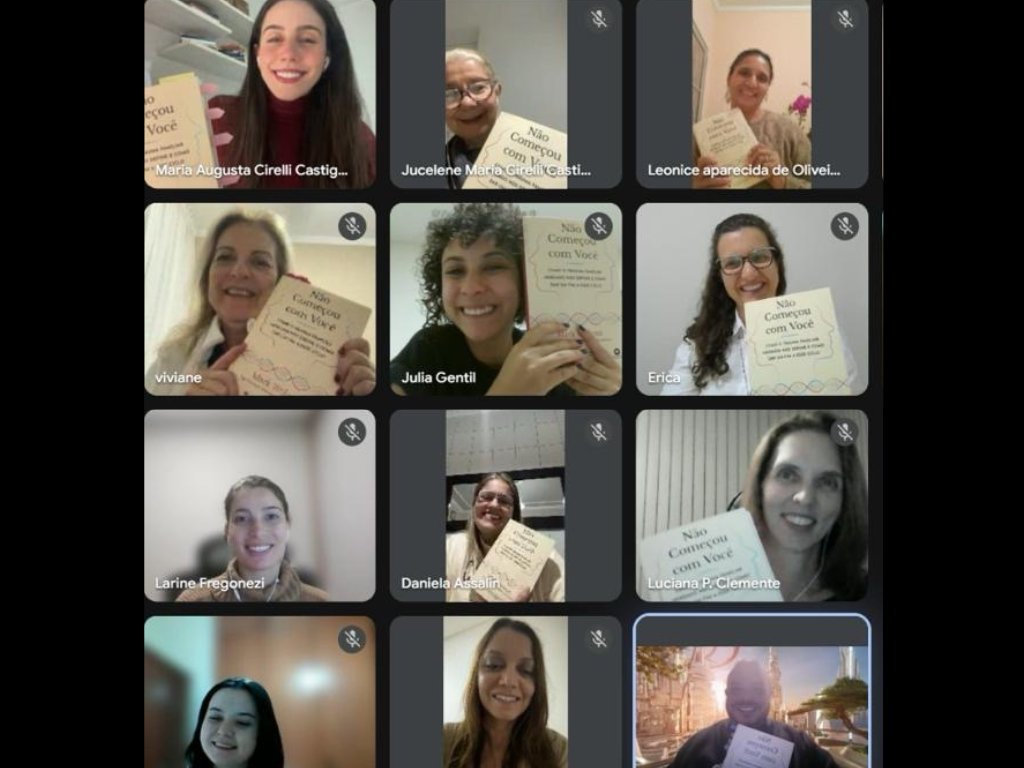 Encontro da Jornada Relembrar pelo computador, com as participantes reunidas