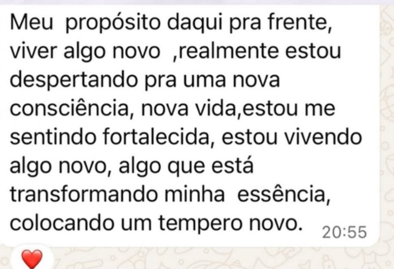 Mensagem de uma participante da Jornada Relembrar